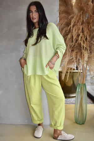 Lagen Seamed Tapered Barrel Pant Kiwi /7=